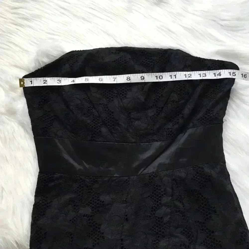 Tracy Reese Eyelet Strapless Black Dress - Picture 4 of 7